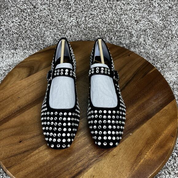 Sam Edelman Michaela Gem Women’s Size 9 Black Mary Janes Shoes Suede Noir NEW - Picture 4 of 11